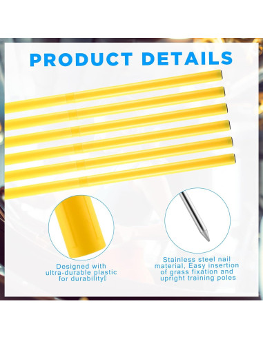 Postes de Entrenamiento de Agilidad Hiboom 8 Pcs 1.5m Amarillo