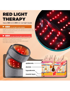 Masajeador de Rodilla Inalámbrico OVIMAZ con Calor y Luz Roja 2
