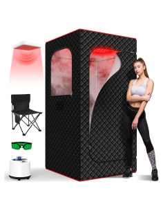 Sauna de Vapor Infrarroja iTHERAU XL con Luz Roja y Vaporizador 3L
