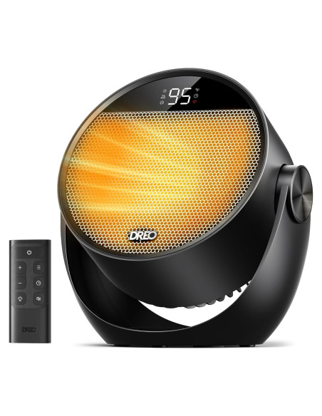 Calefactor Eléctrico Dreo 1500W Portátil Negro con Control Remoto Calefactor Eléctrico Dreo 1500W Portátil Negro con Control Remoto
