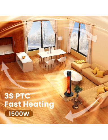 Calentador de Espacio Portátil QTREE 1500W con Control Remoto