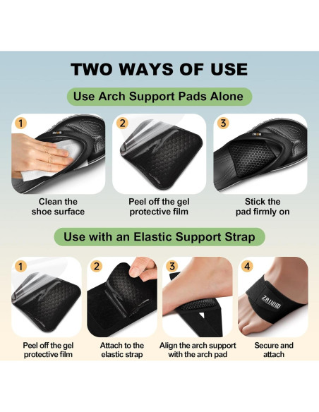 Inserciones de soporte para arco ZAIWOO - 2 alturas ajustables Inserciones de soporte para arco ZAIWOO - 2 alturas ajustables