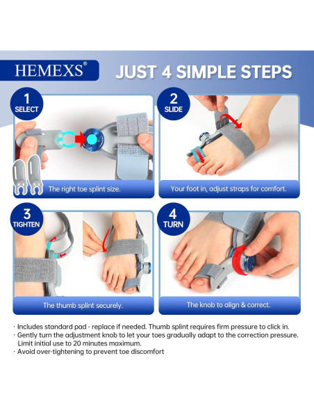 Corrector de Juanetes Hemexs KY-BC-01 Ajustable para Dedo Gordo Corrector de Juanetes Hemexs KY-BC-01 Ajustable para Dedo Gordo