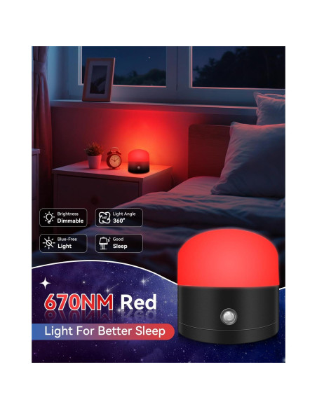 Lámpara Luz Roja Inteligente Neporal 670nm Regulable con Control Remoto Lámpara Luz Roja Inteligente Neporal 670nm Regulable con Control Remoto