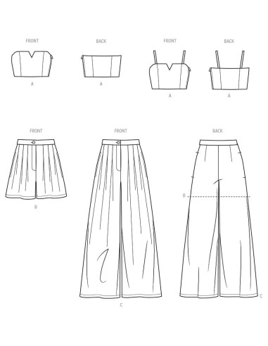 Patrón de Costura McCall's ME2028 para Top y Pantalones Mujer