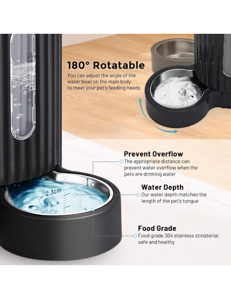 Comedero y dispensador de agua automático Apollo 4L negro Comedero y dispensador de agua automático Apollo 4L negro