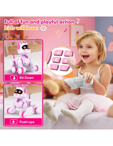 Gato Robot Interactivo Nicmore 6602 Rosa para Niñas 3-8 Años Gato Robot Interactivo Nicmore 6602 Rosa para Niñas 3-8 Años