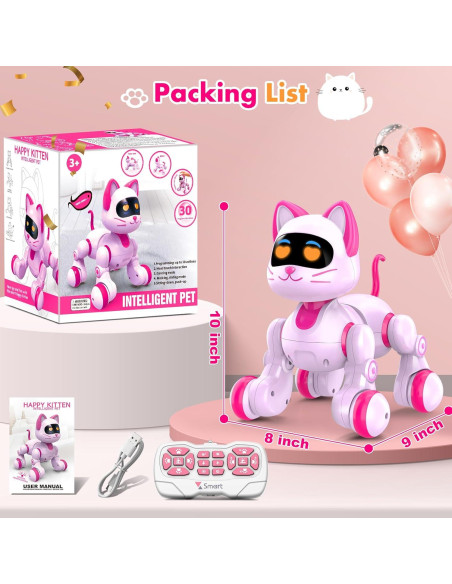 Gato Robot Interactivo Nicmore 6602 Rosa para Niñas 3-8 Años Gato Robot Interactivo Nicmore 6602 Rosa para Niñas 3-8 Años
