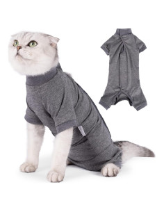 Traje de Recuperación Quirúrgica para Gatos LIANZIMAU M Gris