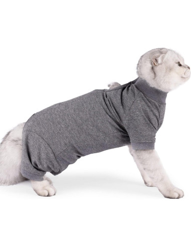Traje de Recuperación Quirúrgica para Gatos LIANZIMAU M Gris