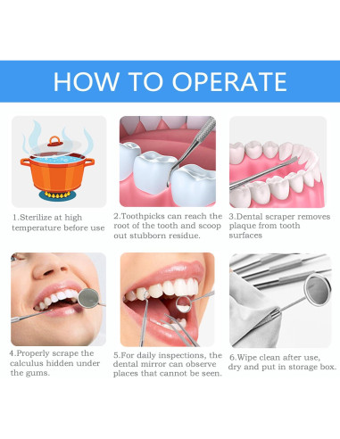 Kit Profesional de Herramientas Dentales SENLMLER - Acero Inoxidable