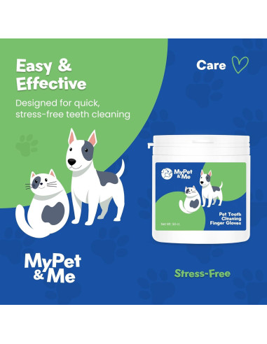 Toallitas Dentales Desechables MyPet&Me - 50 Unidades para Mascotas