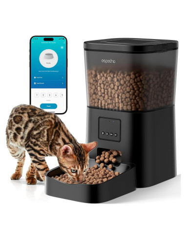 Dispensador Automático de Comida Espelho WiFi 4L para Gatos