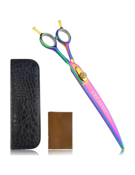 Tijera Curvada Profesional LILYS PET 20.32 cm Acero Inoxidable 440C Tijera Curvada Profesional LILYS PET 20.32 cm Acero Inoxidable 440C