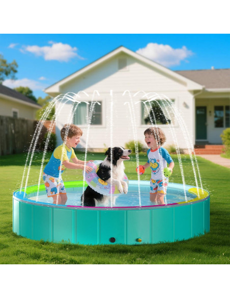 Piscina Plegable para Perros Heeyoo 200 cm con Aspersor Piscina Plegable para Perros Heeyoo 200 cm con Aspersor