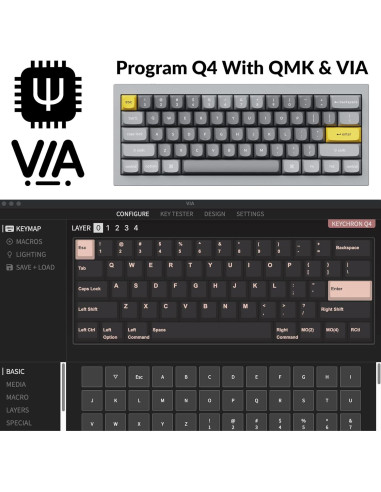 Teclado Mecánico Keychron Q4 Personalizado Aluminio 60% RGB