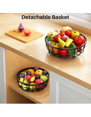 Cesta de Frutas de 2 Niveles SAYZH con Soporte para Plátanos