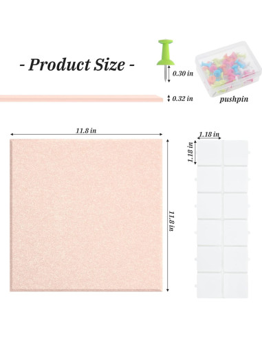 Tablero de corcho ZYVOQUNEX 121.9x91.4 cm rosa 12 piezas