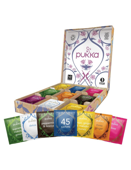 Caja de Regalo de Tés Herbales Pukka - 45 Bolsitas Orgánicas Caja de Regalo de Tés Herbales Pukka - 45 Bolsitas Orgánicas