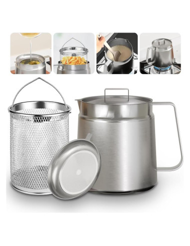 Olla de Filtro de Aceite COWHERDING 2L Acero Inoxidable