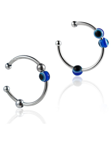 Anillos Apilables Coloridos Bling Ojo Maligno Alivio Ansiedad 2pcs