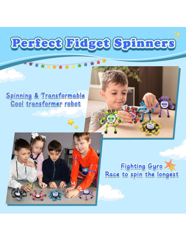 4 Juguetes Spinners Antiestrés ASIOWELY para Niños y Adultos