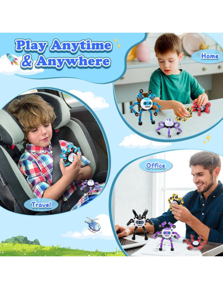 4 Juguetes Spinners Antiestrés ASIOWELY para Niños y Adultos 4 Juguetes Spinners Antiestrés ASIOWELY para Niños y Adultos
