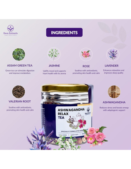 Té Herbal Relajante Eeva Extracts con Ashwagandha 25g Té Herbal Relajante Eeva Extracts con Ashwagandha 25g