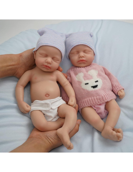 Muñecas Reborn Gemelos 30 cm Silicona Realista Miaio Muñecas Reborn Gemelos 30 cm Silicona Realista Miaio