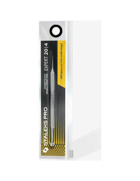 Herramienta Doble Cara Staleks Pro Experto 20 - Cuchara Uno y Aguja Vidal - Removedor de Puntos Negros de Acero Inoxidable Herramienta Doble Cara Staleks Pro Experto 20 - Cuchara Uno y Aguja Vidal - Removedor de Puntos Negros de Acero Inoxidable