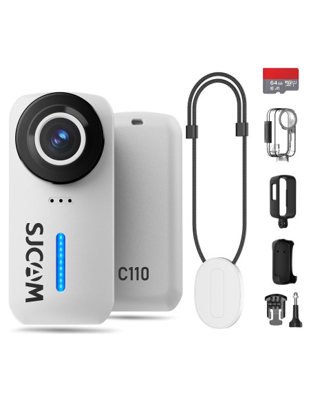 Cámara de acción SJCAM 4K Pocket, mini estabilizada, blanca Cámara de acción SJCAM 4K Pocket, mini estabilizada, blanca