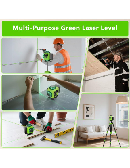 Nivel láser 4D GiBiMoFi 16 líneas 360 auto nivelante verde Nivel láser 4D GiBiMoFi 16 líneas 360 auto nivelante verde