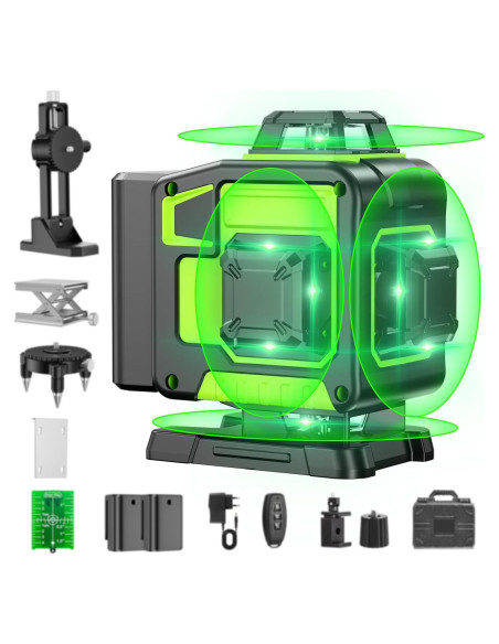Nivel láser 4D auto nivelante ZyQiu 16 líneas 360 verde Nivel láser 4D auto nivelante ZyQiu 16 líneas 360 verde