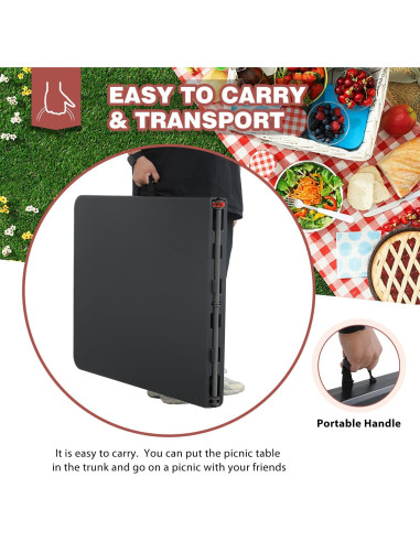 Mesa Plegable Portátil FDW 6 PIES para Fiestas y Jardín