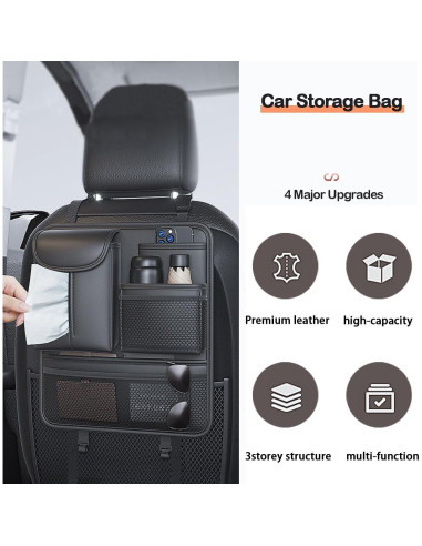 Organizador de Asiento Trasero RAKSONIC, 5 Bolsillos, Plegable