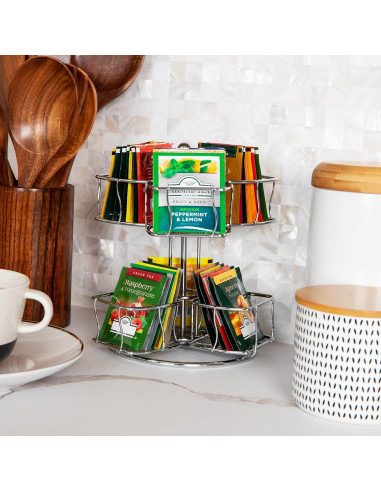 Carrusel de Bolsas de Té Mind Reader, Organizador de Metal 2 Niveles