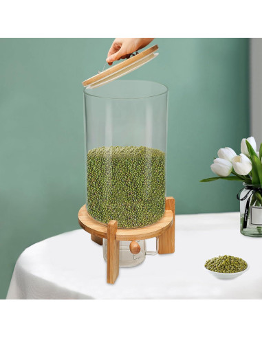 Dispensador de Cereal de Vidrio 7.5L IOUSSJC con Taza Medidora