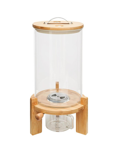 Dispensador de Cereal de Vidrio 7.5L IOUSSJC con Taza Medidora