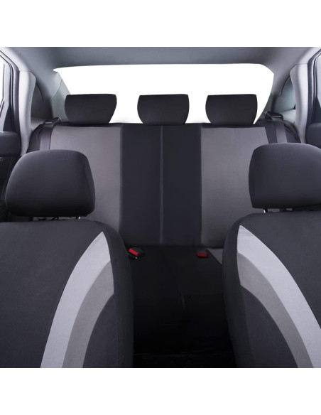 Cubiertas de Asiento de Coche CAR PASS 11PCS Universal Negro y Gris Cubiertas de Asiento de Coche CAR PASS 11PCS Universal Negro y Gris