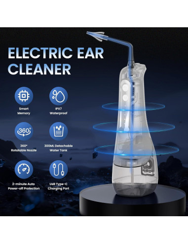 Limpiador de Cerumen Eléctrico Sejoy E5 IPX7 Recargable USB C