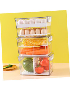 Organizador de Huevos Tofficu con Tapa Deslizante 27.8x18cm 2