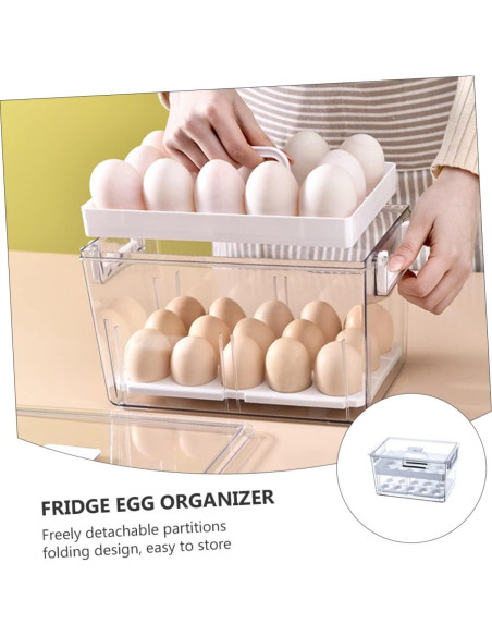 Organizador de Huevos Tofficu con Tapa Deslizante 27.8x18cm Organizador de Huevos Tofficu con Tapa Deslizante 27.8x18cm