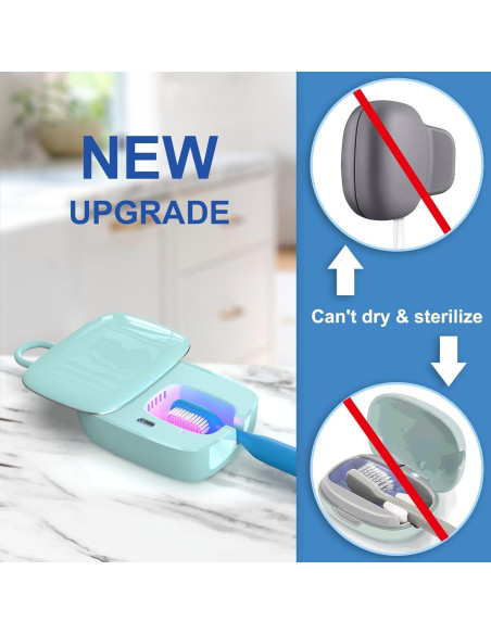 Estuche de Cepillo de Dientes Portátil LUBAKU con Luz UV Verde Estuche de Cepillo de Dientes Portátil LUBAKU con Luz UV Verde