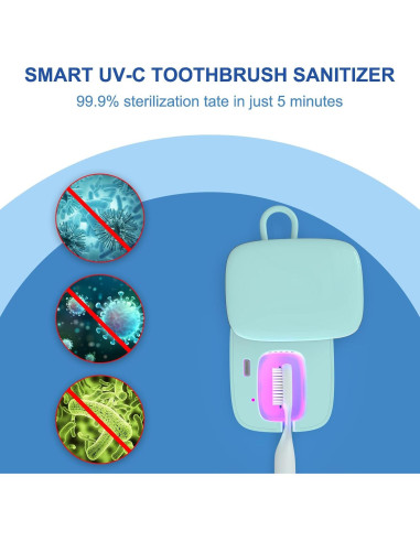 Estuche de Cepillo de Dientes Portátil LUBAKU con Luz UV Verde