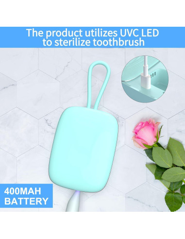 Estuche de Cepillo de Dientes Portátil LUBAKU con Luz UV Verde