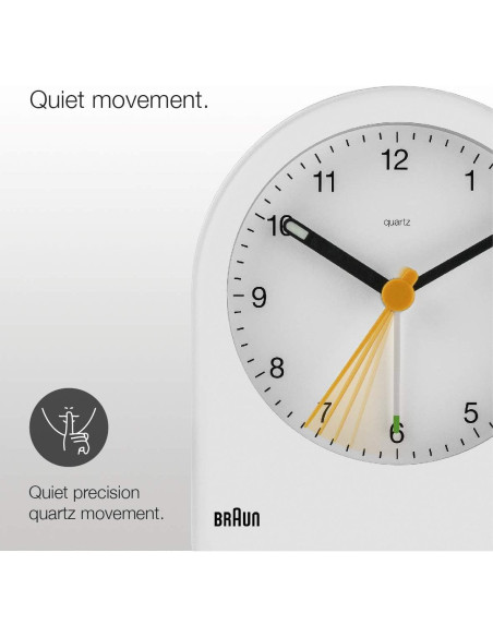 Reloj Despertador Analógico Braun BC22W Blanco con Alarma Reloj Despertador Analógico Braun BC22W Blanco con Alarma