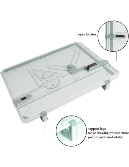 Tablero de Dibujo A3 JILoffice con Escuadra y Triángulo Tablero de Dibujo A3 JILoffice con Escuadra y Triángulo