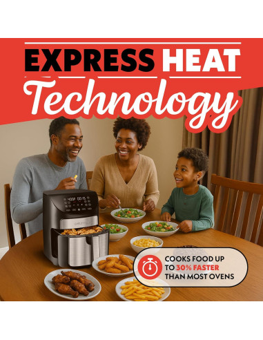 Freidora de Aire Digital Gourmia GAF798 - 7 QT, 1500W, 10 Funciones