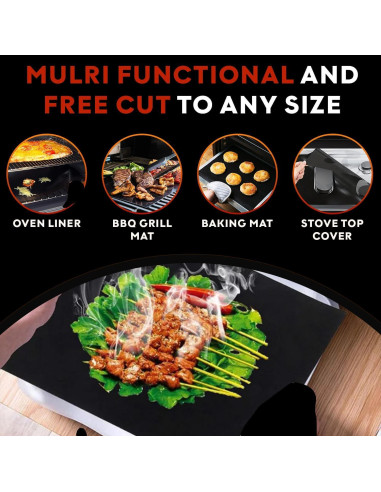 Juego de 3 forros para horno Grill Magic 58.4x41.3 cm antiadherente
