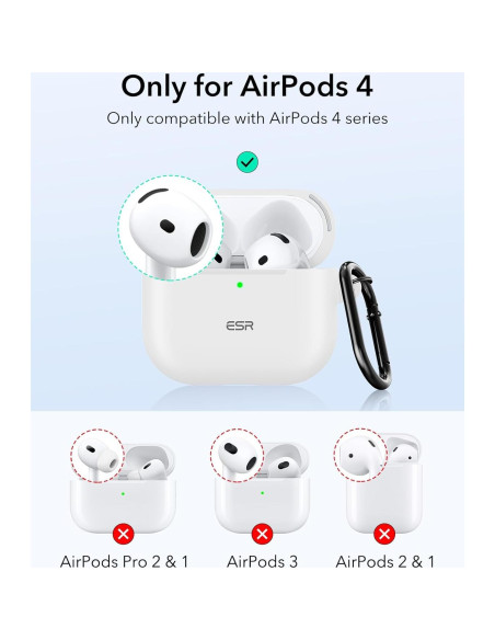 Funda ESR para AirPods 4ta Generación 2024 USB-C MagSafe Blanca Funda ESR para AirPods 4ta Generación 2024 USB-C MagSafe Blanca